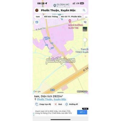Mua Bán Đất Huyện Xuyên Mộc - Vũng Tàu Lô Đất 90x45=3600m2 Có 1000m2 Thô Cư Phươc Thuận Mua Bán Đất Huyện Xuyên Mộc - Vũng Tàu Lô Đất 90x45=3600m2 Có 1000m2 Thô Cư Phươc Thuận