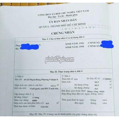 Bán Nhà Quận 8 - Hồ Chí Minh Bán Nhà Quận 8 - Hồ Chí Minh