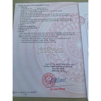Đất Thổ Cư Gò Vấp - Hồ Chí Minh Đất Thổ Cư Gò Vấp - Hồ Chí Minh