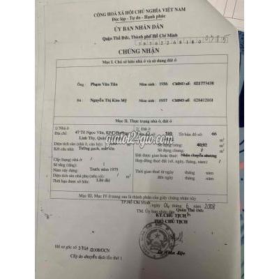 Bán Nhà Thủ Đức - Hồ Chí Minh