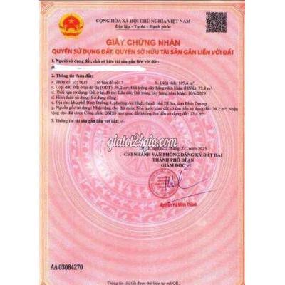 Đất Thổ Cư Dĩ An - Bình Dương Đất Thổ Cư Dĩ An - Bình Dương