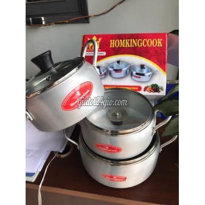 Đồ Dùng Nhà Bếp Hóc Môn Hồ Chí Minh Bộ 3 Nồi Inox 1 Đáy Homkingcook Quai Đũa Nắp Inox (quy Cách 16/18/24 ...