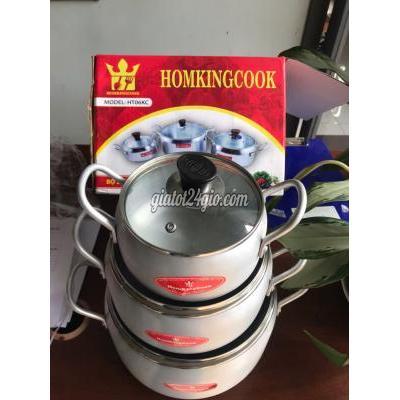 Đồ Dùng Nhà Bếp Hóc Môn Hồ Chí Minh Bộ 3 Nồi Inox 1 Đáy Homkingcook Quai Đũa Nắp Inox (quy Cách 16/18/24 ...