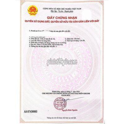 Đất Thổ Cư Diên Khánh - Khánh Hòa