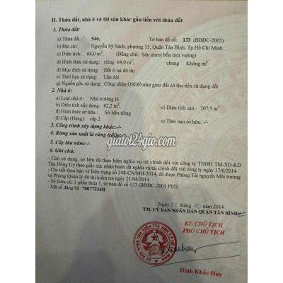 Bán Nhà Tân Bình - Hồ Chí Minh