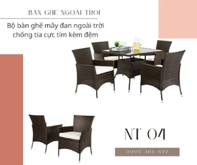 bàn ghế ngoài trời - cửa hàng nội thất bằng mây