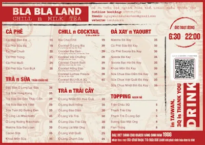 bla land - chill  milk tea - quán cà phê