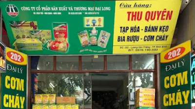 đại lý cơm cháy tạp hoá thu quyên biển màu xanh lá - vận chuyển toàn quốc - cửa hàng tạp phẩm