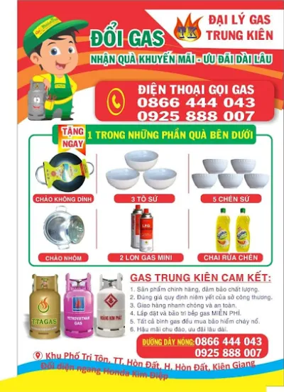 đại lý gas trung kiên - cửa hàng ga