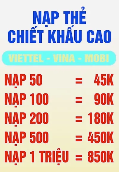 nạp card điện thoại - cửa hàng điện thoại di động