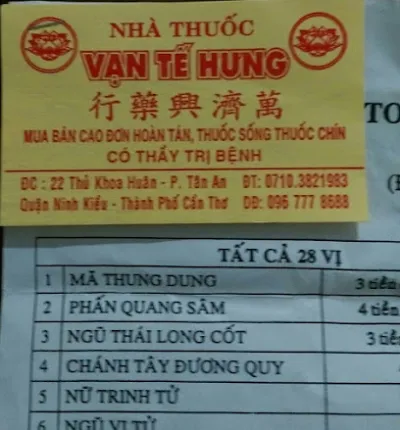 nhà thuốc vạn tế hưng - đặc trị tiểu đường - hiệu thuốc