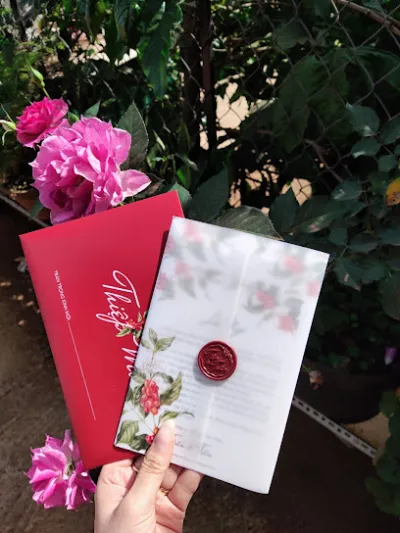 thiệp cưới cao cấp - peonies wedding - dịch vụ in ấn giấy mời