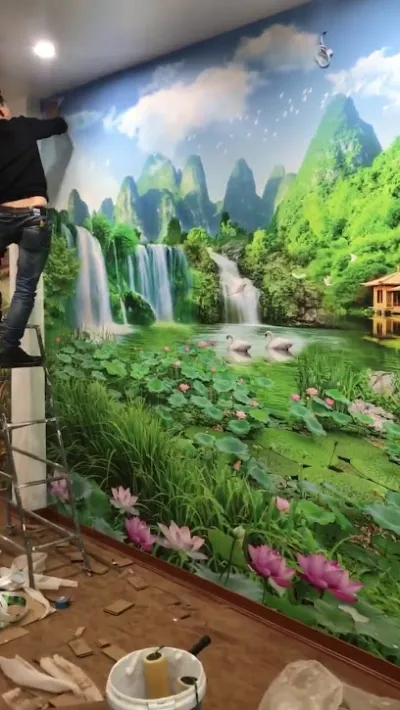 tranh dán tường 3d thái nguyên - nhà thiết kế nội thất