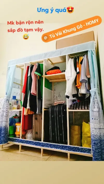 tủ vải khung gỗ homy - cửa hàng nội thất