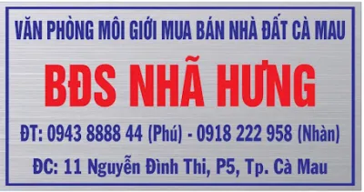 văn phòng môi giới mua bán nhà đất cà mau - bđs nhã hưng - công ty tư vấn bất động sản
