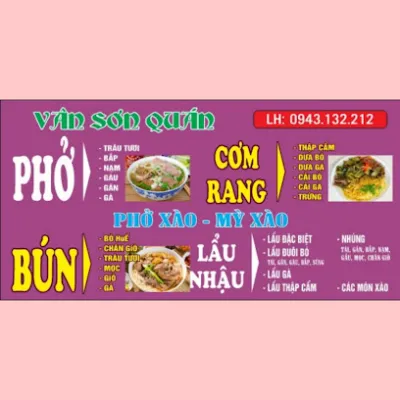 vân sơn quán. bún bò huế. phở trâu tươi. cơm rang - nhà hàng