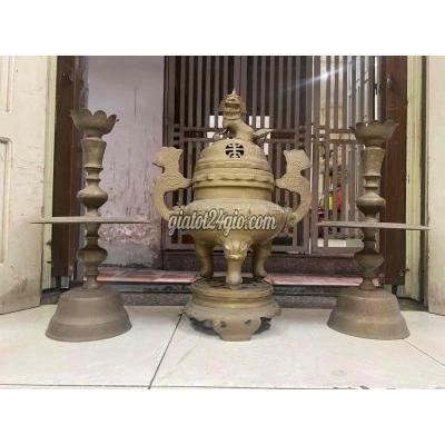 đồ sưu tầm, đồ cổ thị xã giá rai - bạc liêu | bộ lư huế chữ thọ đồng xưa cao ...