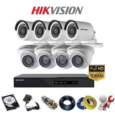 máy ảnh, máy quay quận cầu giấy - hà nội trọn bộ 8 camera 2mp hikvision siêu nét