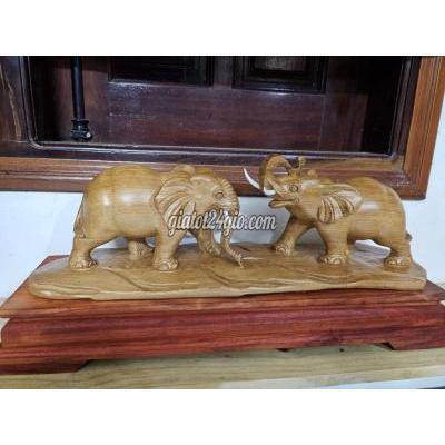 Tượng trang trí - thủ đức - hồ chí minh | Voi phu thê gỗ thơm nức ...