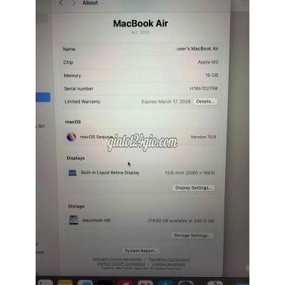 macbook - bình thạnh - hồ chí minh | MacBook Air M2 13.6 inch 16GB/256GB BH 3/26 5 ...