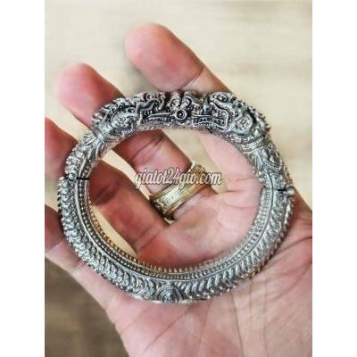 trang sức - quận 10 - hồ chí minh | Kiềng bạc cổ xưa song long lắc đeo vòng tay bạc ...