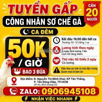 tuyển dụng - dĩ an - bình dương | Tuyển 20 công nhân sơ chế gà ca ...
