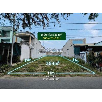 đất thổ cư - củ chi - hồ chí minh | Kẹt tiền cần ra gấp lô đất 354m2 (11x31) giá 510tr sang tên công ...