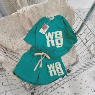 [9-42kg] Bộ cộc tay cotton bé gái in hình chữ AN in nổi, set quần ...