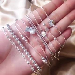 Ahellogirl Vòng tay mạ bạc thiết kế nhiều kiểu dáng thời trang xin...