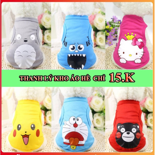 Áo Cho Chó Mèo Thú Cưng Mùa Hè Ba Lỗ Thoáng Mát...