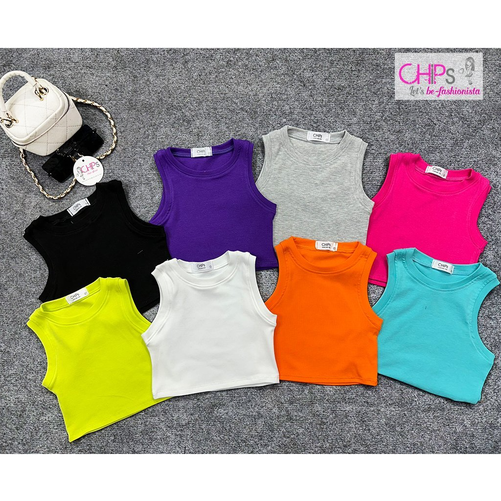 Áo Croptop Ôm Body Sát Nách Nhiều Màu Cho Bé Gái...