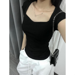 Áo Thun Cúp Ngực Cộc Tay, Áo Body Ôm Eo Cổ Vuông Dáng Lửng Basic S...