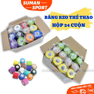 Băng keo thể thao quấn cổ chân HỘP 24 CUỘN, băng cuốn đá banh thể ...