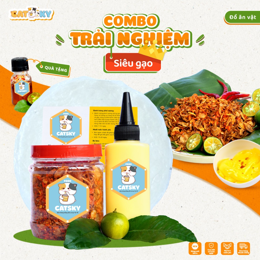 Bánh tráng phơi sương CATSKY FOOD combo bánh tráng đồ ăn vặt - Bơ ...