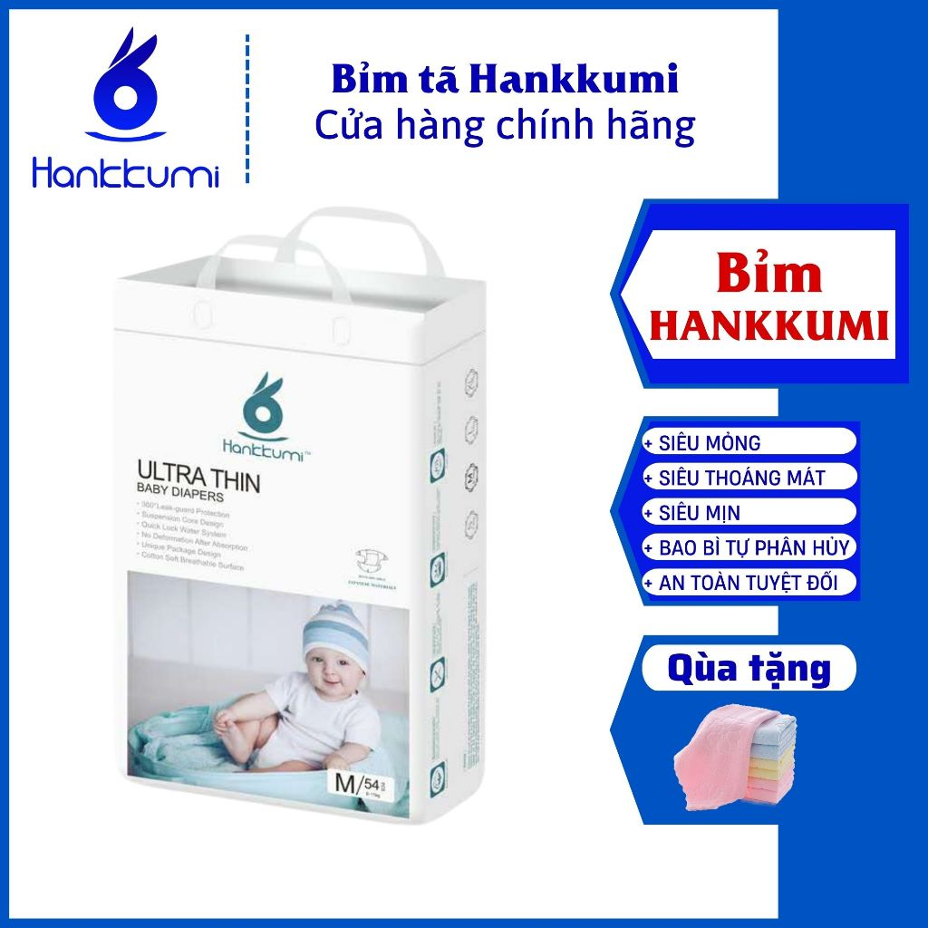 Bỉm Tã Quần Dán Hankkumi Tả Sơ Sinh Cho Bé Trẻ Em Size S62/M/L/XL/...