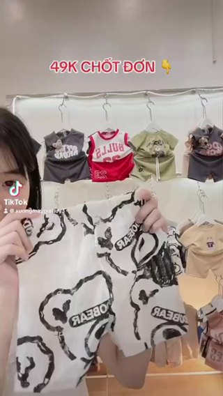 BỘ BA LỖ COTTON XƯỚC GẤU ĐÍNH TAG XÍCH PHONG CÁCH CHO BÉ 8-18KG...