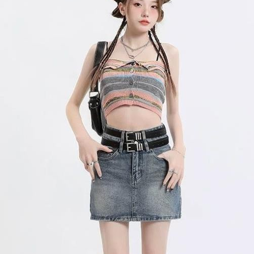 CV07 Chân Váy Jeans Nữ, Chân Váy Chữ A Bản 2 Cạp Quần Sành Điệu...