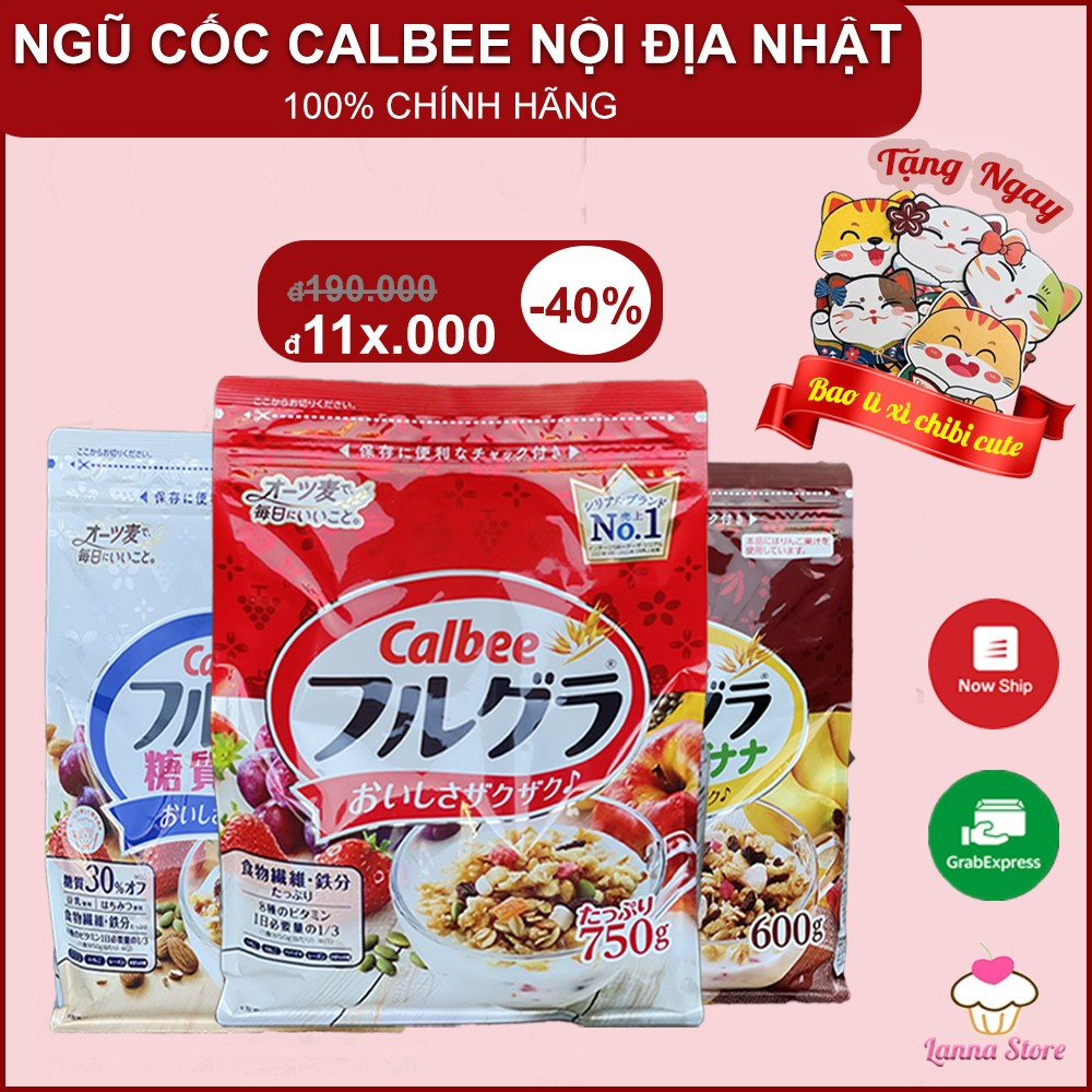 DATE MỚI  12 VỊNgũ cốc Calbee Ăn Kiêng Giảm Cân Nhật Bản Mix Sữa C...