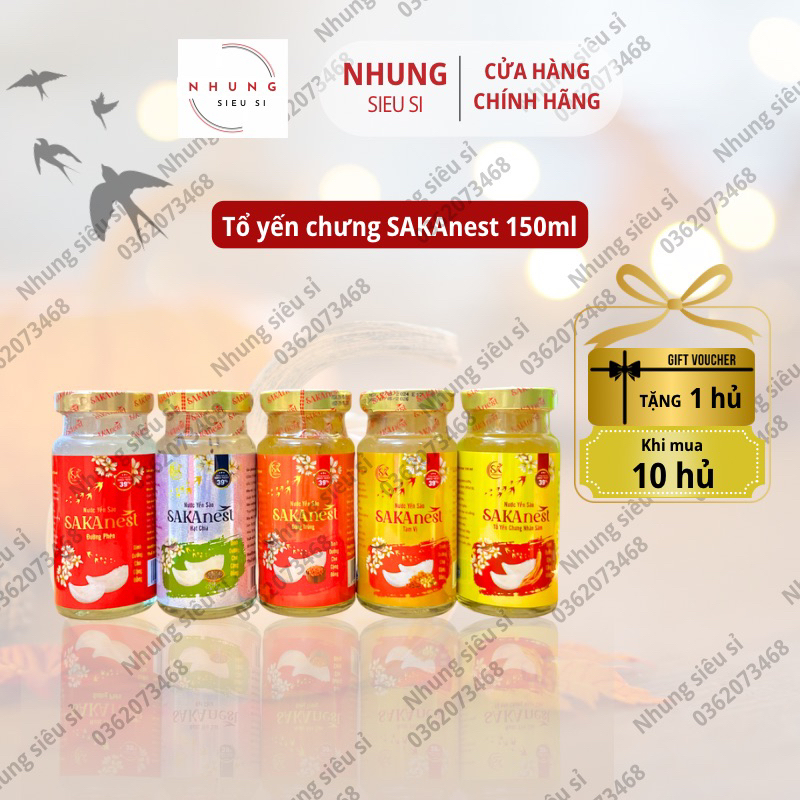 (DEAL HOT Mua 10 tặng 1) Yến sào cao cấp SAKAnest 150ml 39% yến tư...