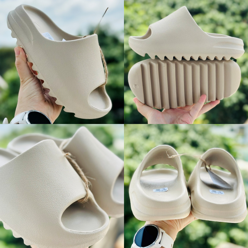 Dép bánh mì Yezy Slide TẶNG VỚ Vân Nhám quai ngang nam nữ, đế cao ...