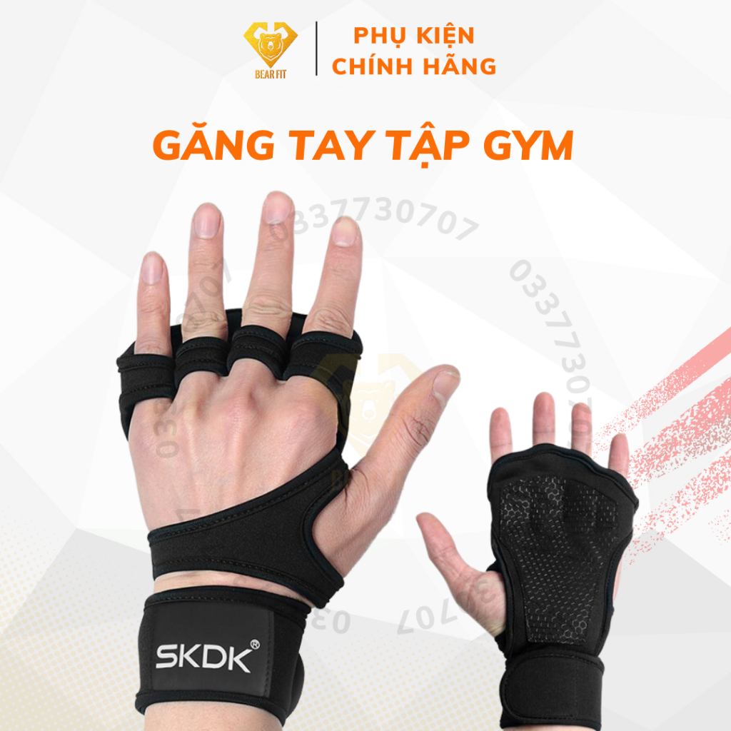 Găng tay tập gym kết hợp bảo vệ cổ tay chất liệu Silicon thời tran...