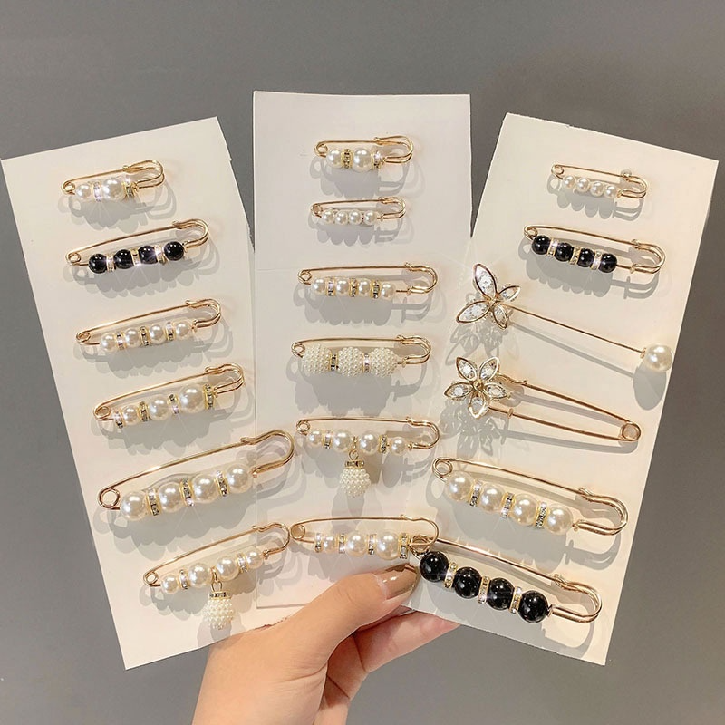 Ghim Cài Quần Áo / Chân Váy Đính Ngọc Trai Chống Trượt Tiện Dụng...