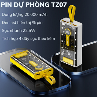 Sạc dự phòng trong suốt 66W, Hỗ Trợ Sạc Nhanh Chuẩn PD, Chính hãng...