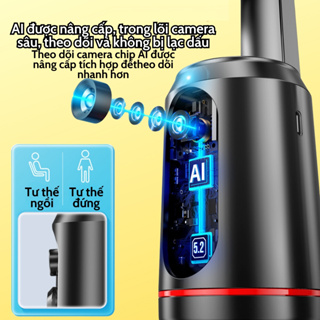 Gimbal AI bản cao cấp Q02 full phụ kiện xoay 360 độ, tích hợp đèn ...