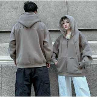 Áo Khoác Nỉ Hoodie Zip Thêu NQ30 AM Form Rộng Nam Nữ Unisex...