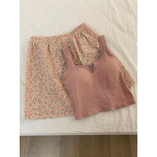 Bộ đồ ngủ mặc nhà Áo Hai Dây Phối Quần Short chất mát kèm mút...