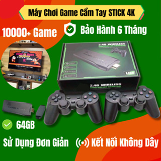 Máy Chơi Game Cầm Tay STICK 4K V2 PRO HDMI 64Gb Sẵn 15000 Game, Ta...