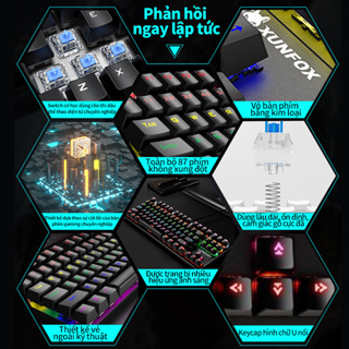 Bàn phím cơ máy tính để bàn laptop chơi game chống thấm nước có dâ...