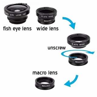 Nóng Bán Ống Kính 3 Trong 1 Mắt Cá  Góc Rộng  Macro Cho Điện Thoại...