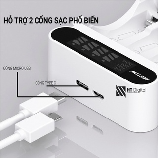 Bộ Sạc 4 pin AA AAA Beston C9023L, mẩu mới 2024 sạc nhanh,tự ngắt ...